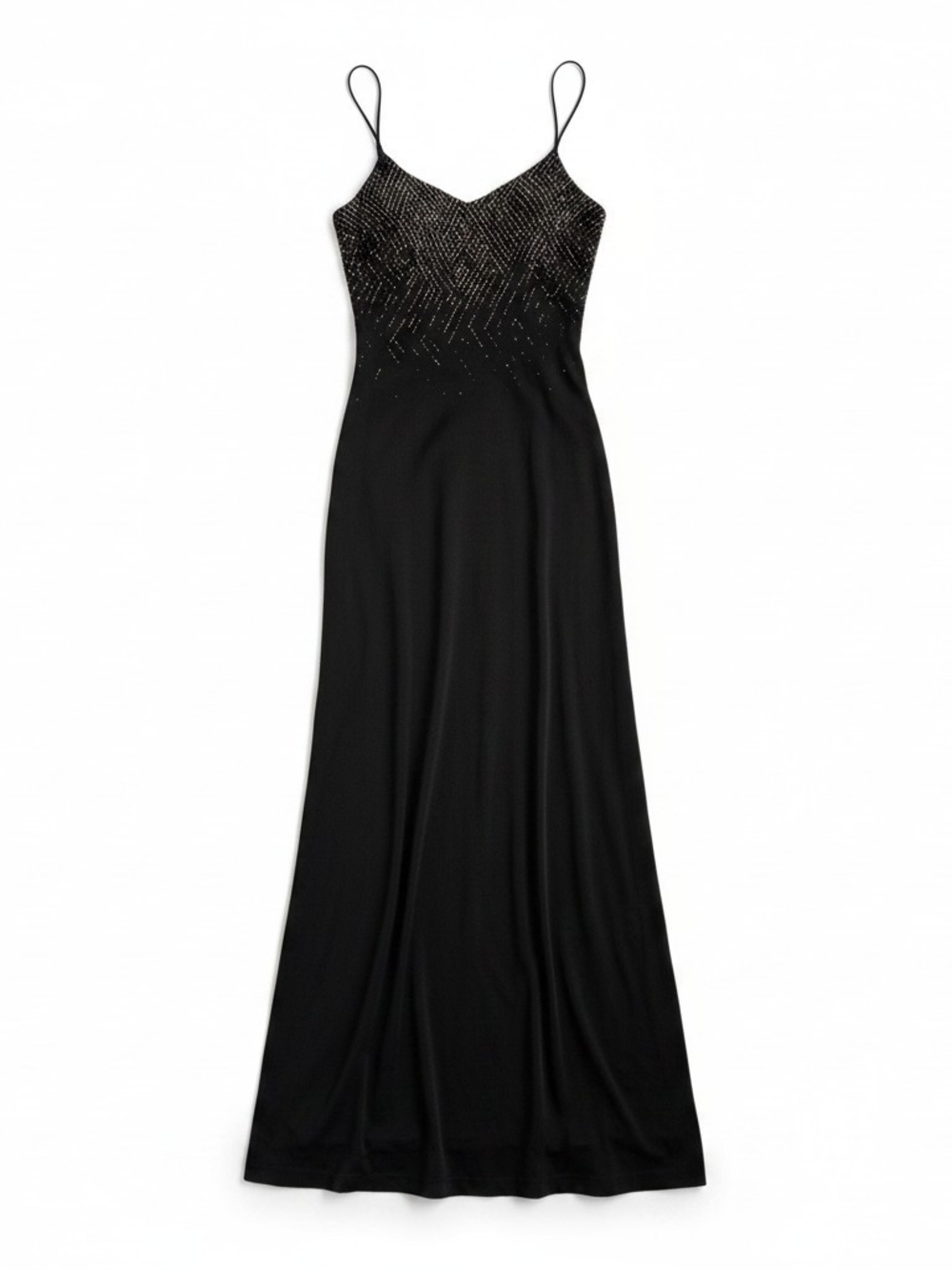 Vtg 90s Rampage Black Maxi Dress Size Small Sequin Embellished Whimsigoth Gown